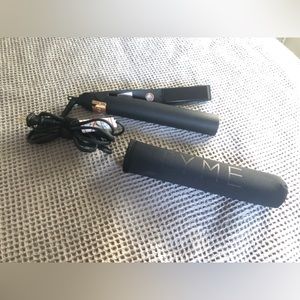 TYME Black & Rose Gold Curling & Straightener w/ Heat Sleeve